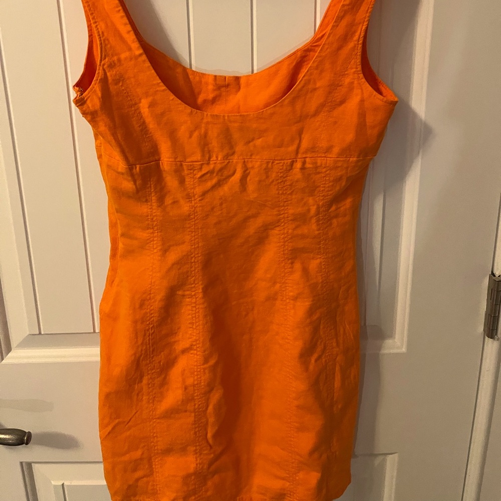 Urban Outiftters- Bright orange ribbed summer dress